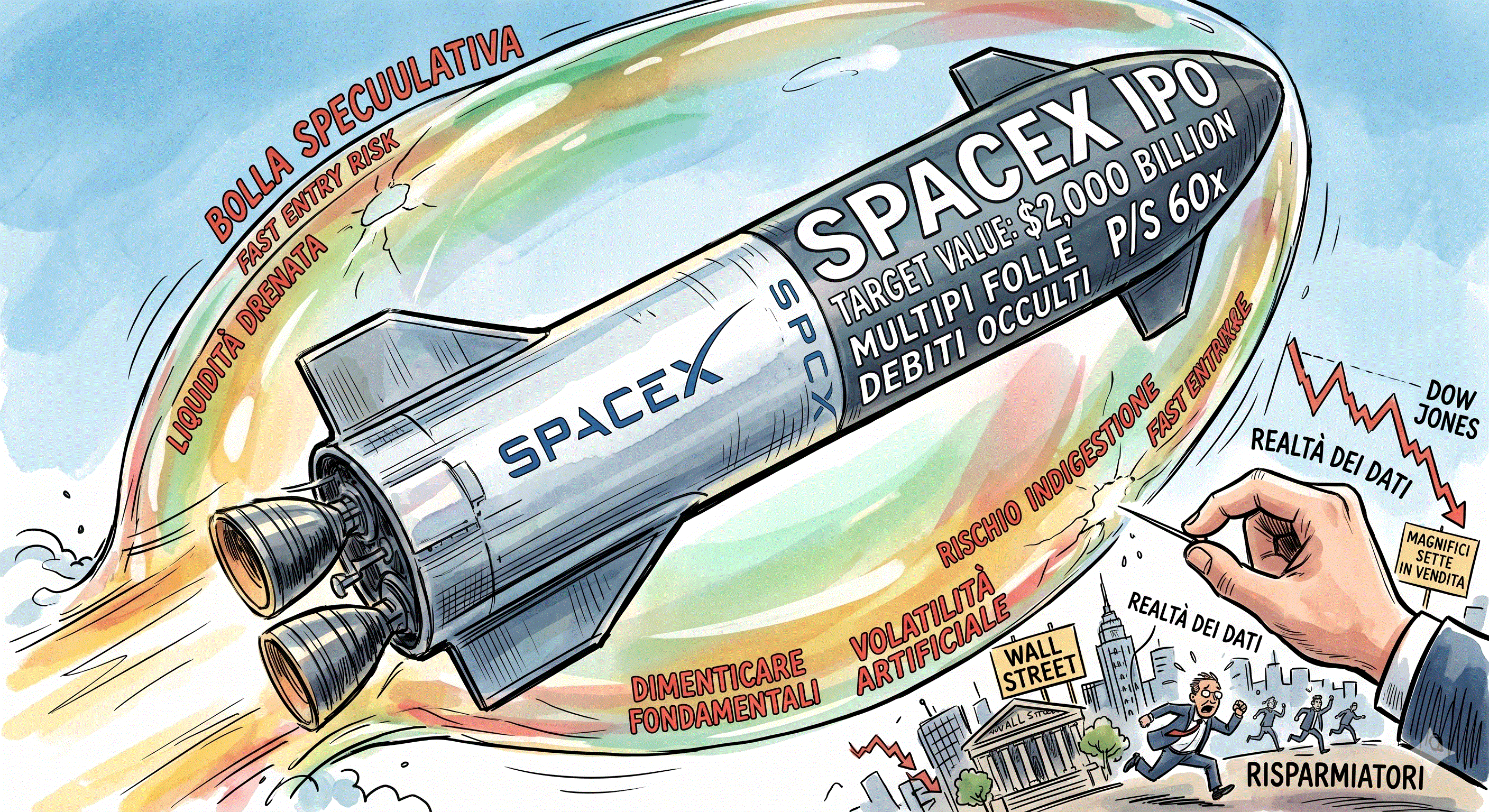 IPO SpaceX: il prezzo dell’azzardo tra multipli folli e debiti occulti